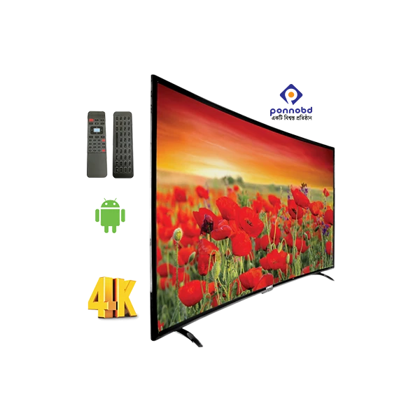 Linnex 55 Inch Smart Android Curved LED TV-Black