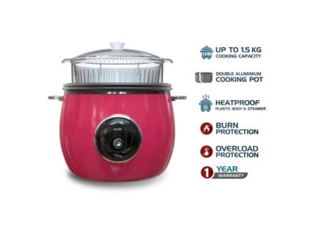 Electric Rice Cooker - 2.2L - Purple