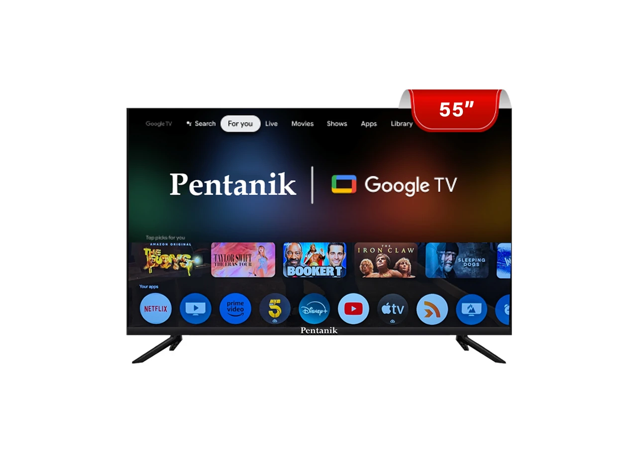 Pentanik Google TV 55 Inch 4K Frameless Voice Control