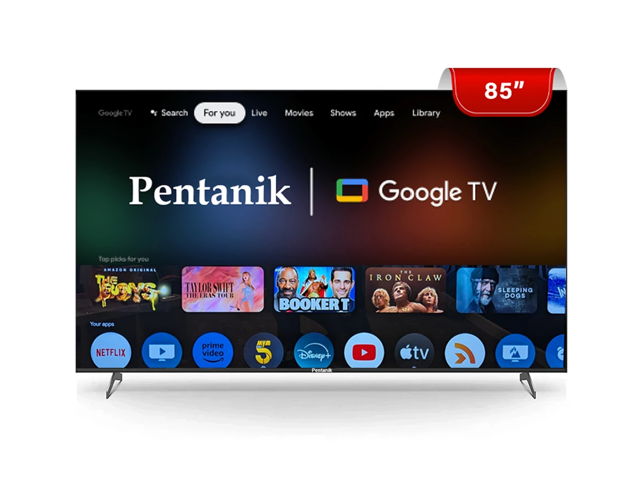 Pentanik Google TV 85 Inch 4K Frameless Voice Control