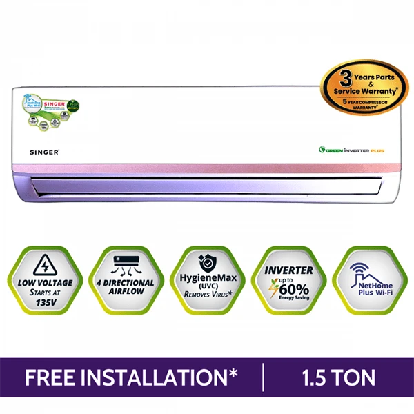 SINGER Green Inverter Smart AC | 1.5 Ton | 18AG13GRIM