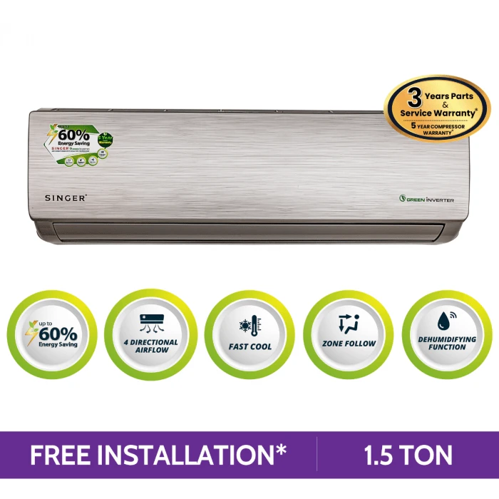 SINGER Green Inverter AC | 1.5 Ton | 18XA82GRIGT