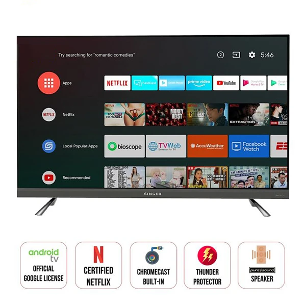 Singer 4K Frameless Android TV (S50)
