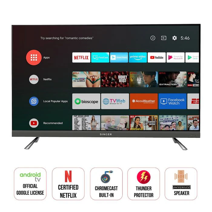 Singer 4K Frameless Android TV (S55)